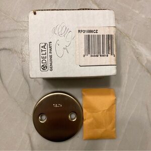 RP31556CZ Overflow Plate W/ Screws Drain Kit Replacement for Delta Tub Champagne